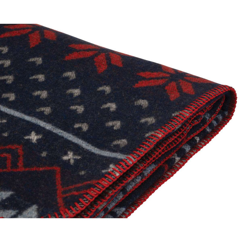 Wooded River Nordic - Throw - 60x72, Scandinavian Wool Blanket for Living Room and Winter Decor