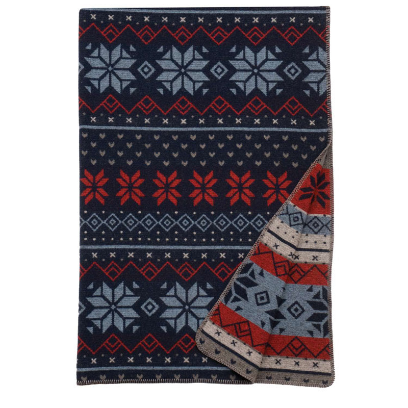 Wooded River Nordic - Throw - 60x72, Scandinavian Wool Blanket for Living Room and Winter Decor