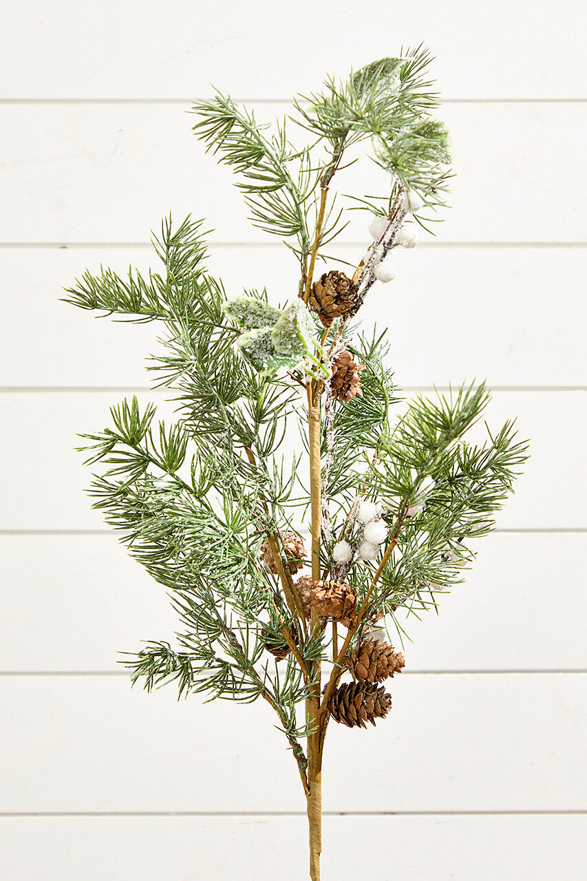30? Pine Leaf Berry Spray Woodland Holiday Accent