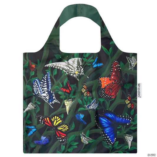 Wrapables Allybag Foldable & Lightweight Reusable Grocery Bag, Butterflies