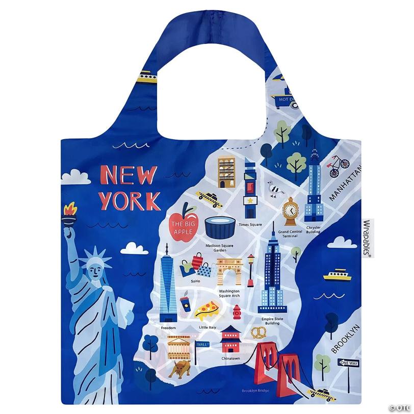 Wrapables Allybag Foldable & Lightweight Reusable Grocery Bag, New York
