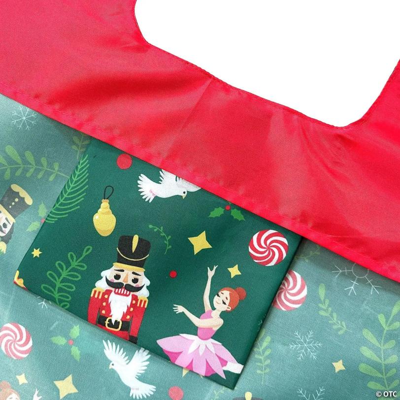 Wrapables Christmas Allybag Foldable & Lightweight Reusable Grocery Bag, Holiday Spirit Nutcracker Green