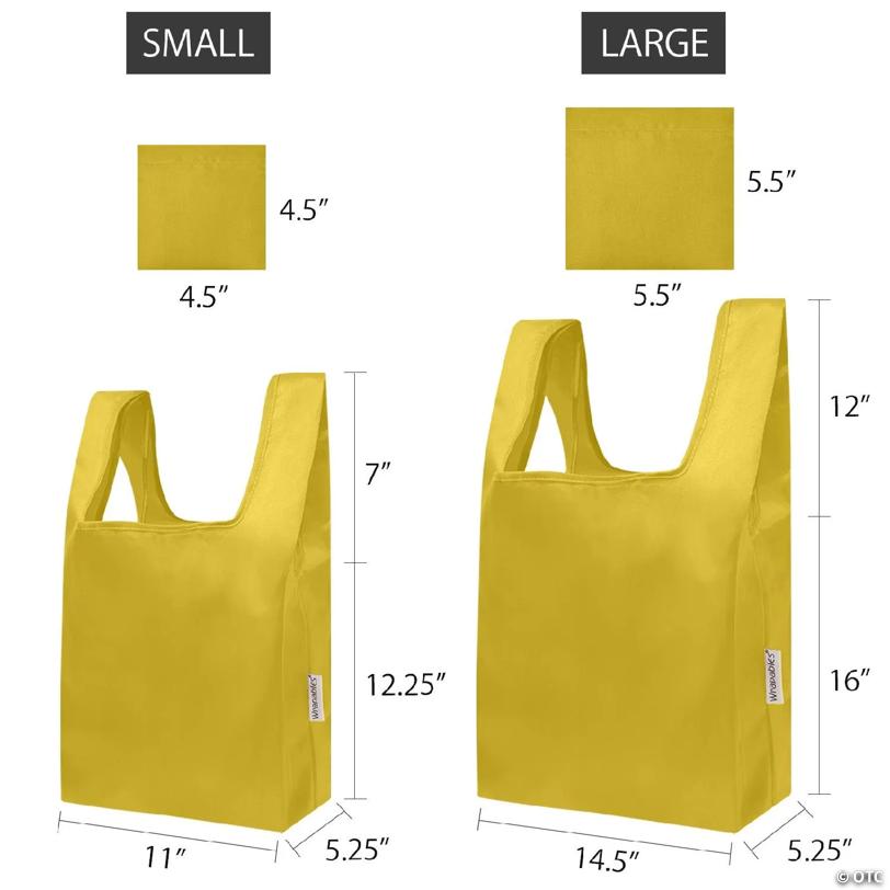 Wrapables JoliBag Collection Reusable Shopping Bag (Set 2), Sage