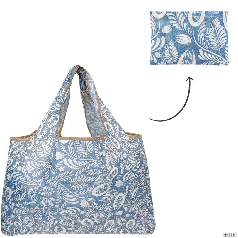 Wrapables Large Foldable Tote Nylon Reusable Grocery Bags, 5 Pack, Carefree Paradise