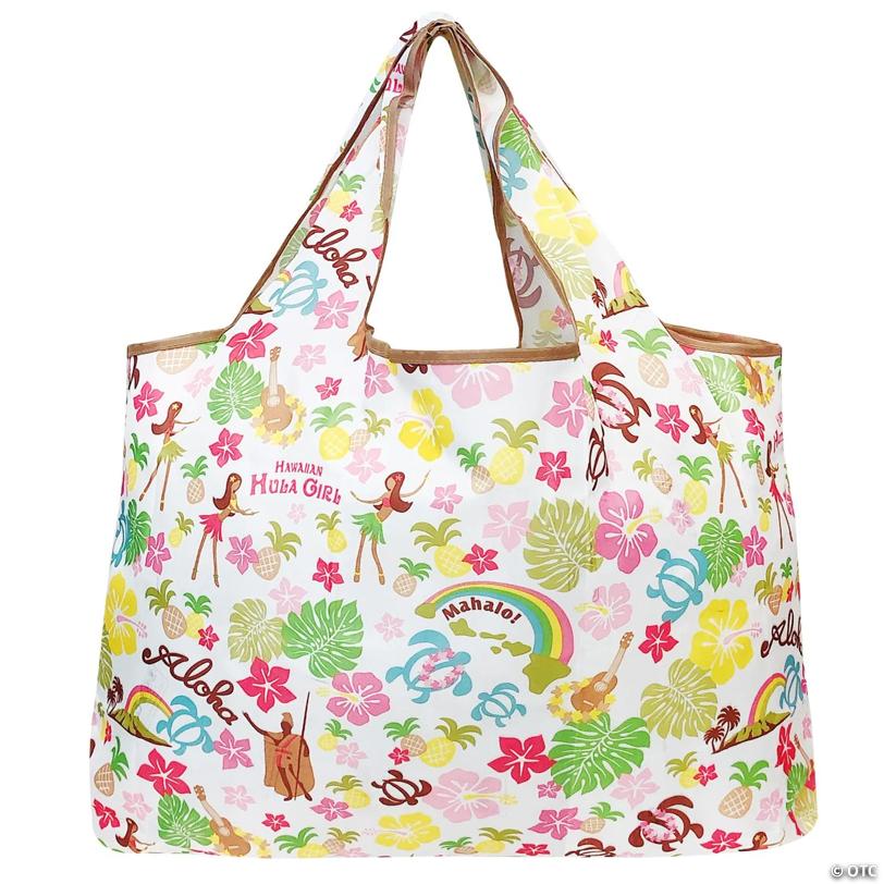 Wrapables Large Foldable Tote Nylon Reusable Grocery Bags, 5 Pack, Carefree Paradise
