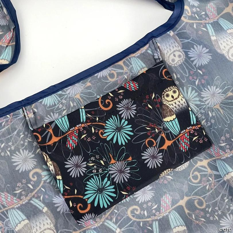 Wrapables Large Foldable Tote Nylon Reusable Grocery Bags, Deco Owls