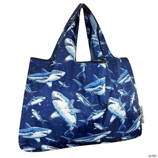 Wrapables Large Foldable Tote Nylon Reusable Grocery Bags, Great White