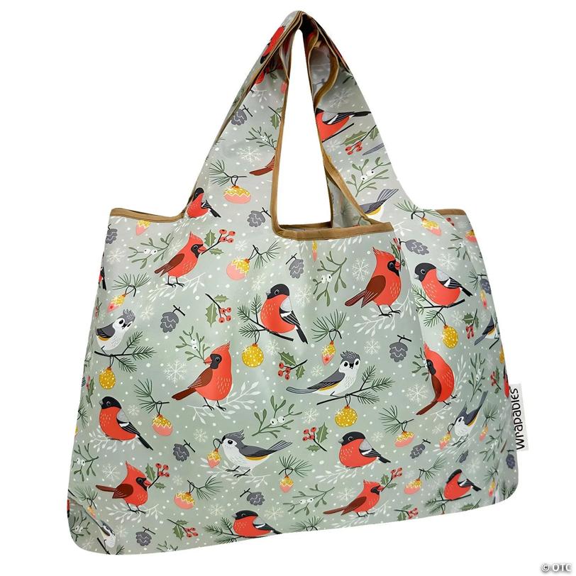 Wrapables Large Nylon Reusable Shopping Bag, Cardinals