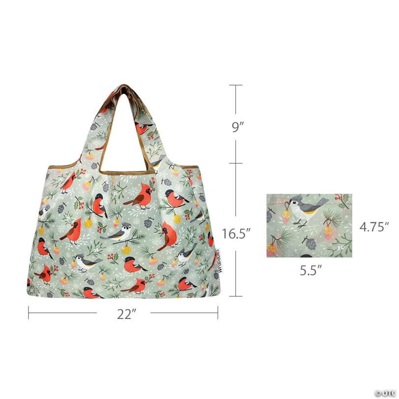 Wrapables Large Nylon Reusable Shopping Bag, Cardinals