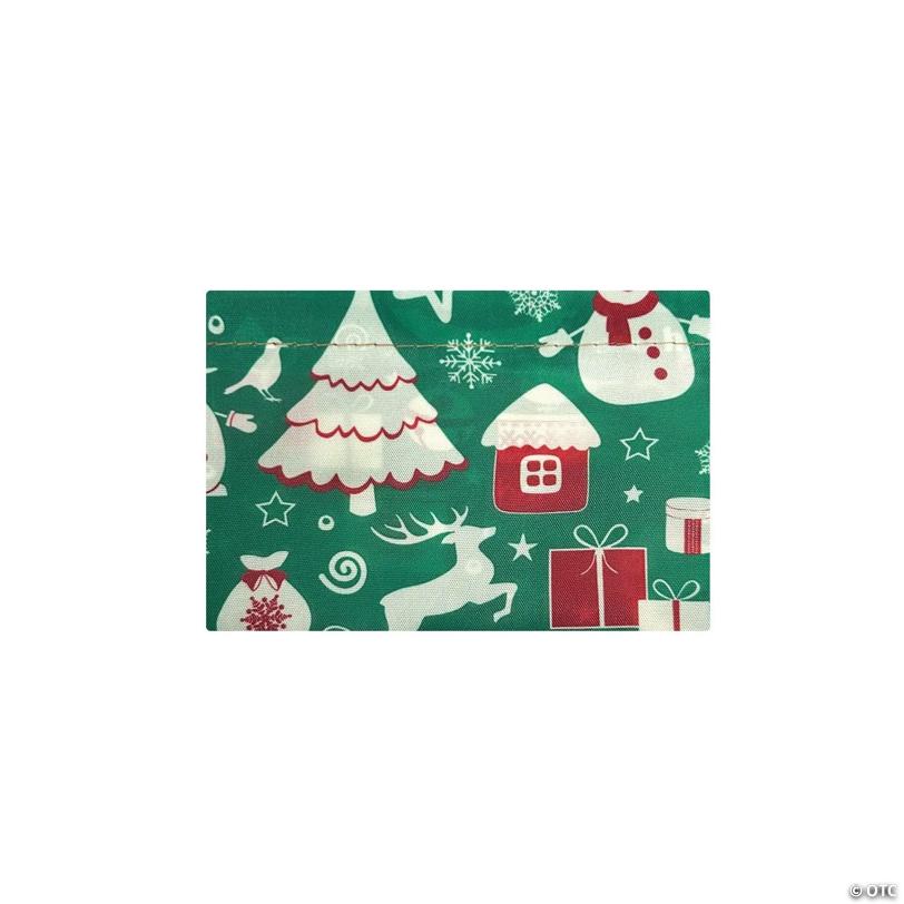 Wrapables Large Nylon Reusable Shopping Bag, Christmas Green