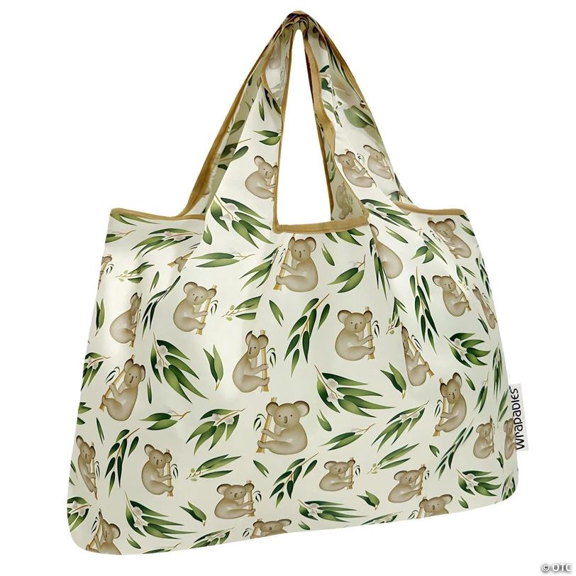 Wrapables Large Nylon Reusable Shopping Bag, Koalas