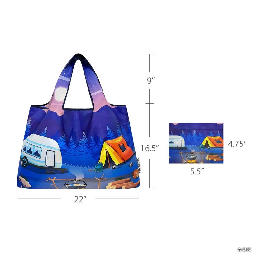 Wrapables Large Nylon Reusable Shopping Bag, Outdoors
