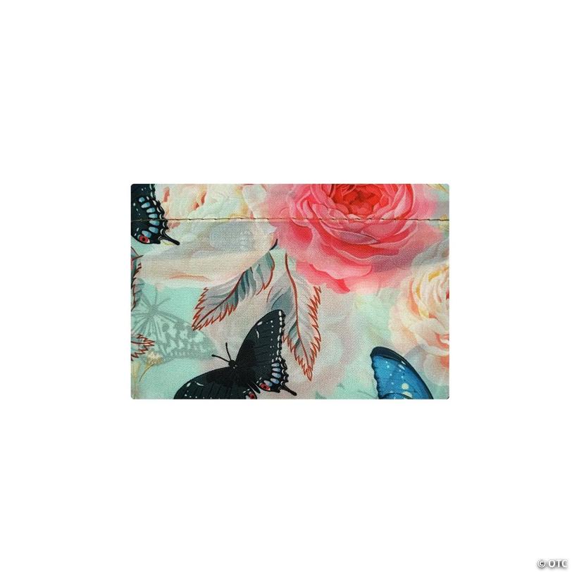 Wrapables Large Nylon Reusable Shopping Bag, Rose and Butterfly