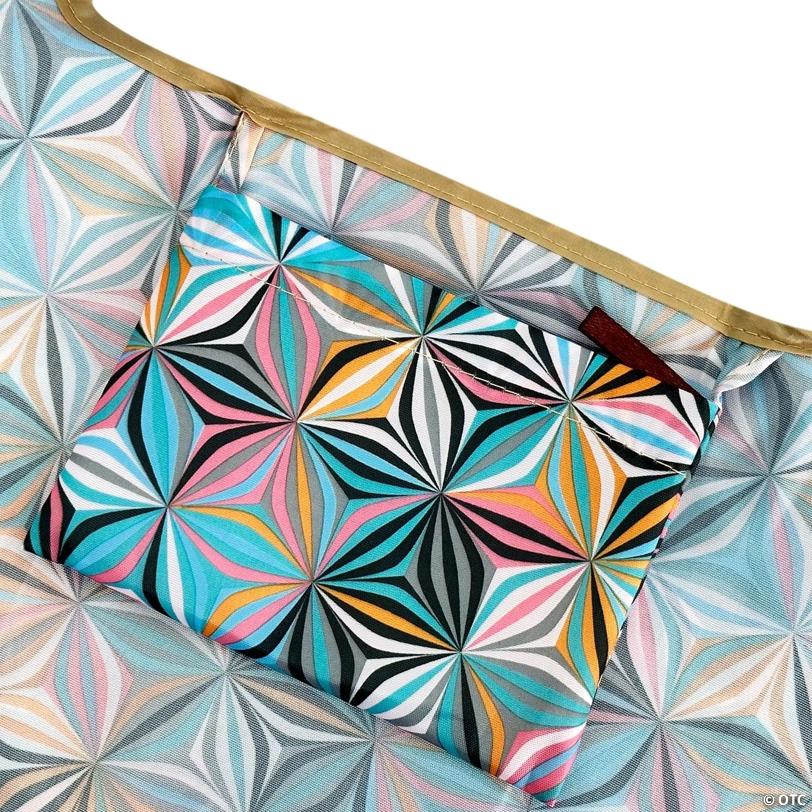 Wrapables Large & Small Foldable Tote Nylon Reusable Grocery Bags, Set of 2, Star Pattern