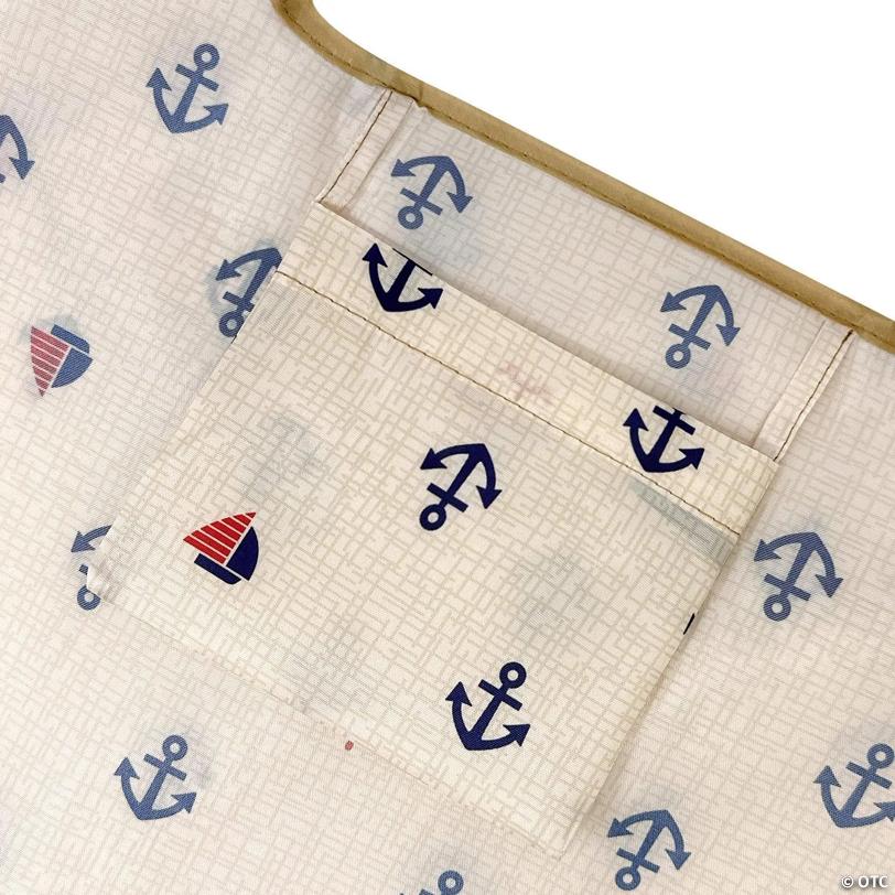Wrapables Large & Small Nylon Reusable Grocery Bags, Set 2, Anchors Away