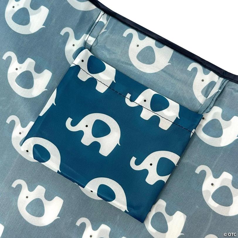 Wrapables Large & Small Nylon Reusable Grocery Bags, Set 2, Happy Elephants