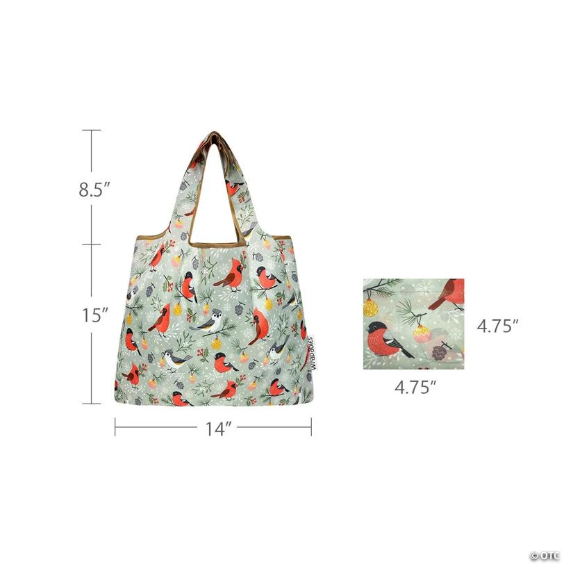 Wrapables Medium Nylon Reusable Shopping Bags (Set of 2), Cardinals