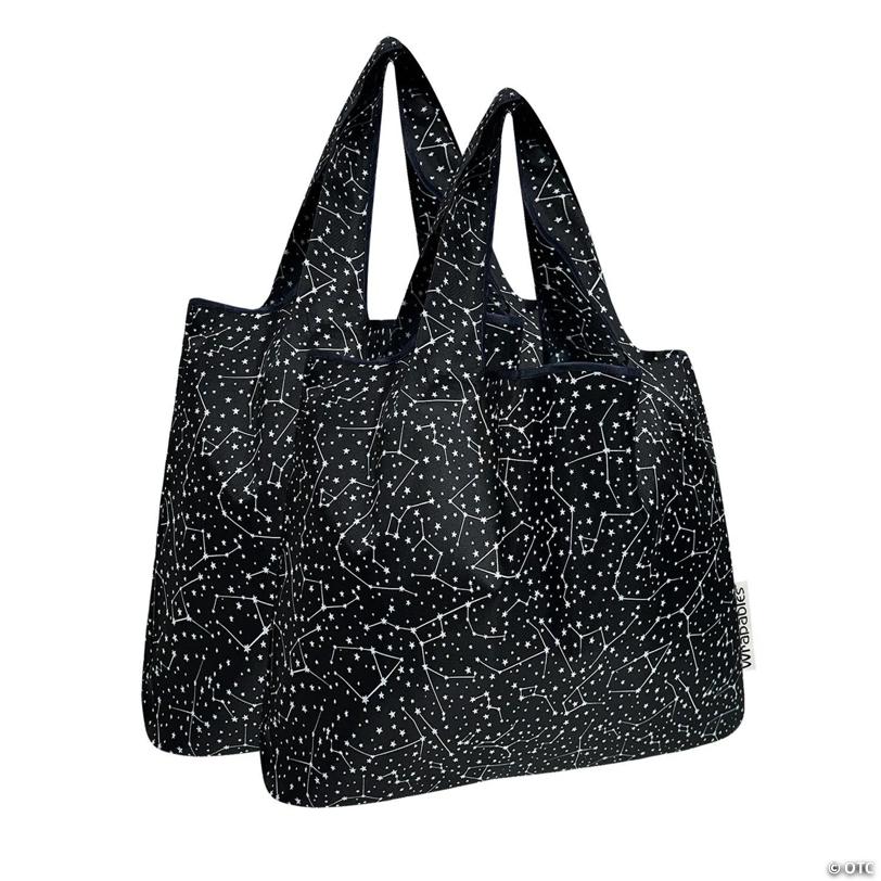 Wrapables Medium Nylon Reusable Shopping Bags (Set of 2), Constellations