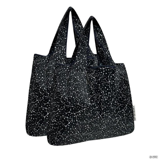 Wrapables Medium Nylon Reusable Shopping Bags (Set of 2), Constellations