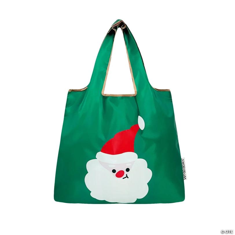 Wrapables Medium Nylon Reusable Shopping Bags (Set of 2), Santa