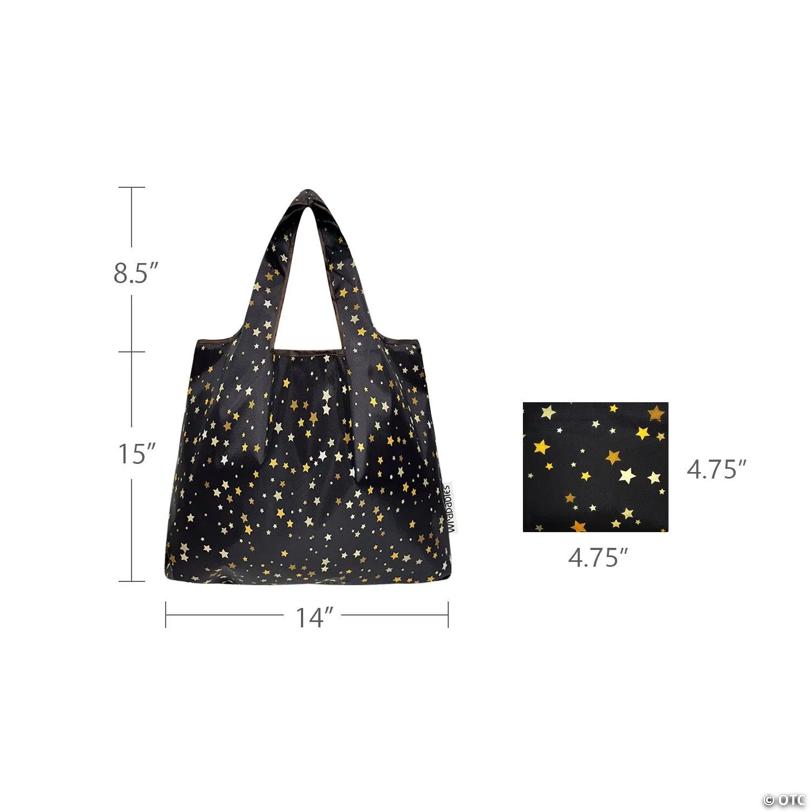 Wrapables Medium Nylon Reusable Shopping Bags (Set of 2), Shining Stars