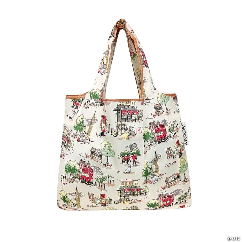 Wrapables Small Foldable Tote Nylon Reusable Grocery Bags, England