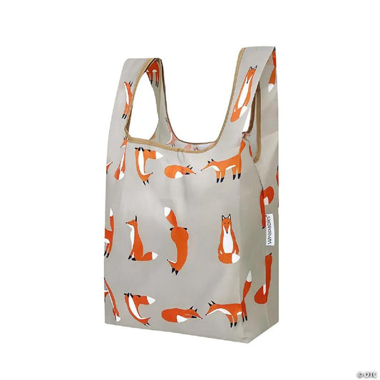 Wrapables Small JoliBag Nylon Reusable Grocery Bag, Foxes 1