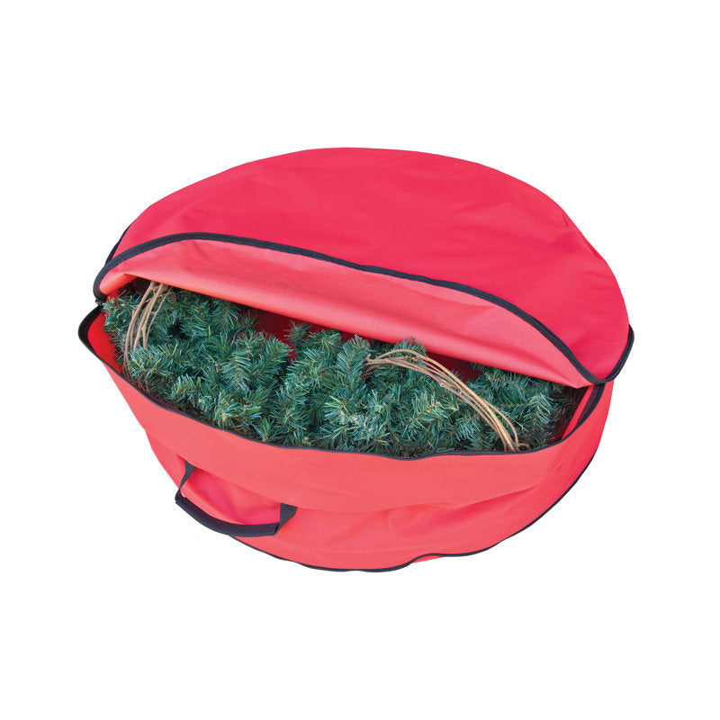 Wreath storage solution for protecting holiday wreaths between seasons