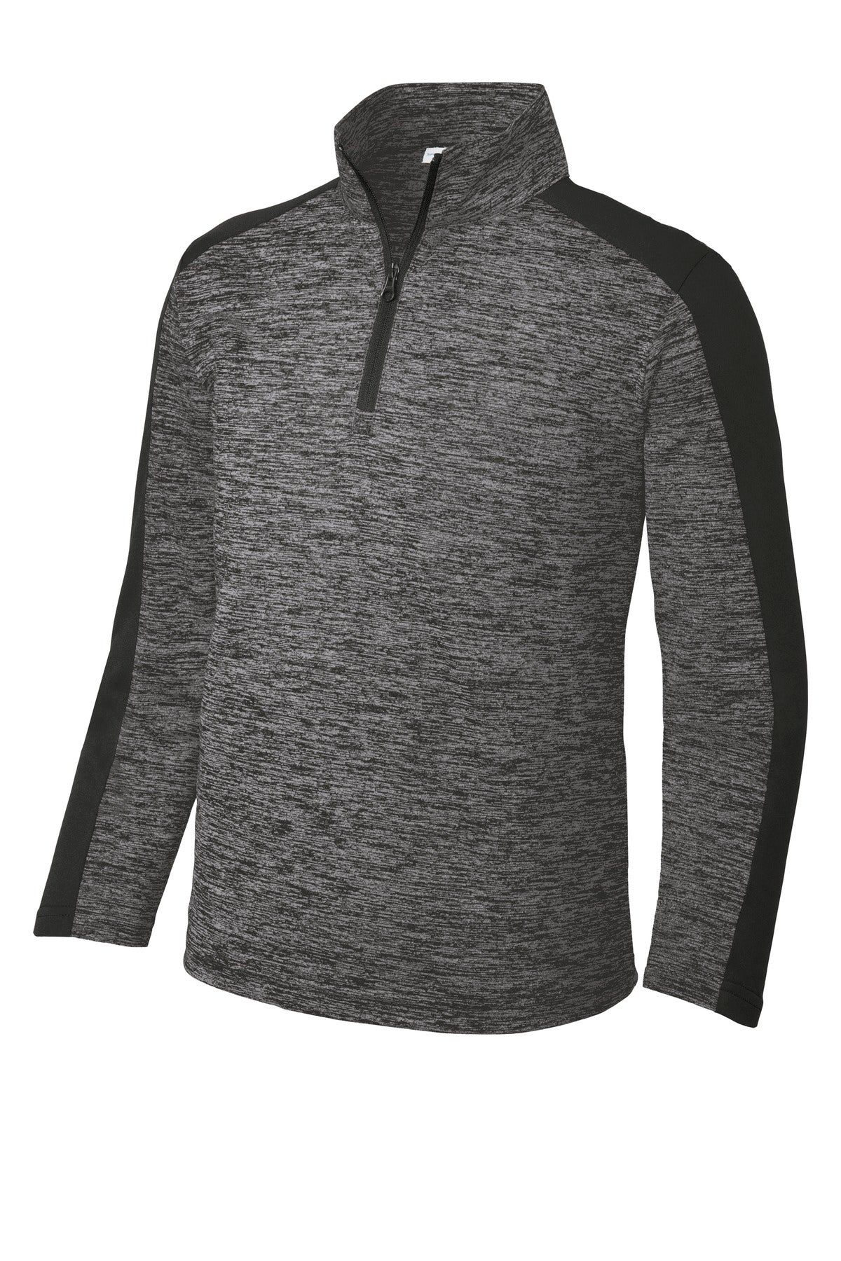 Sport-Tek ® Youth PosiCharge ® Electric Heather Colorblock 1/4-Zip Pullover. YST397