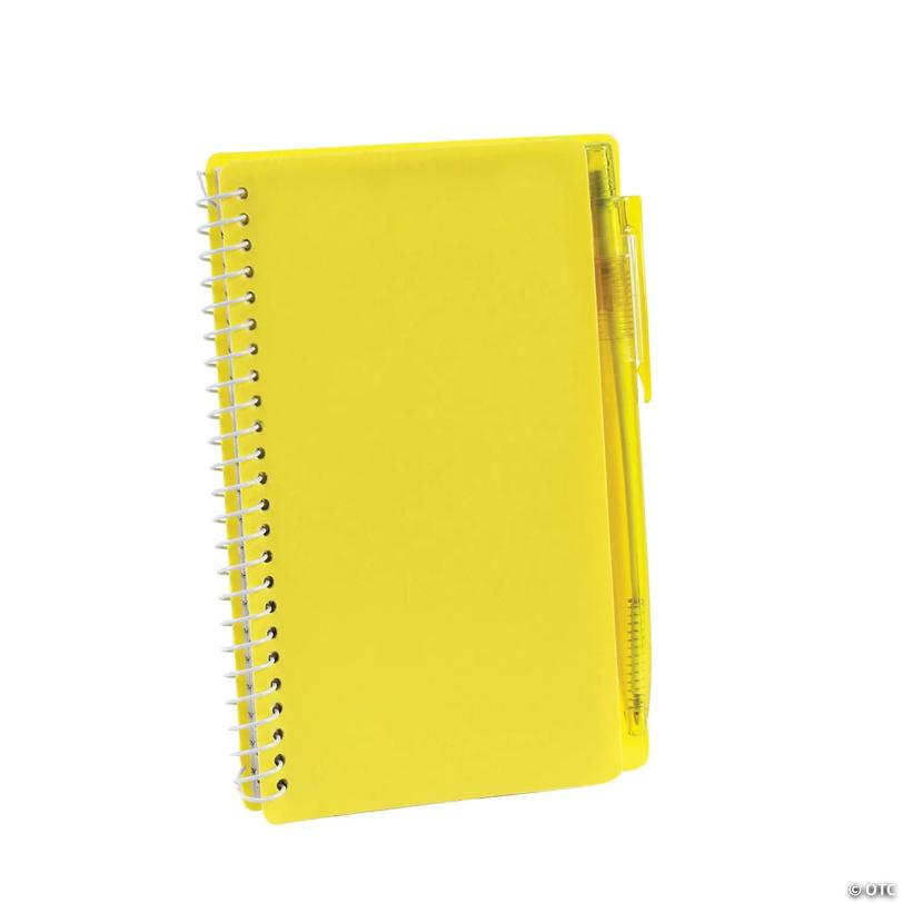 Yellow Spiral Notebooks with Pens - 12 Pc. | USA Decoration®
