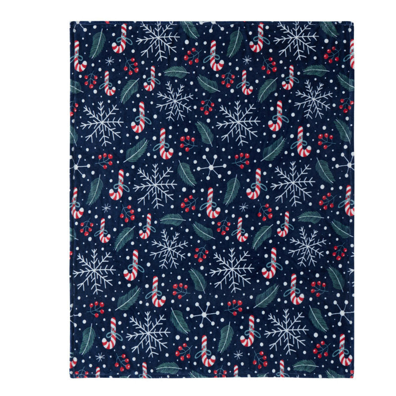 Yuletide Christmas Decor Plain Weave / Muslin Throw Blanket