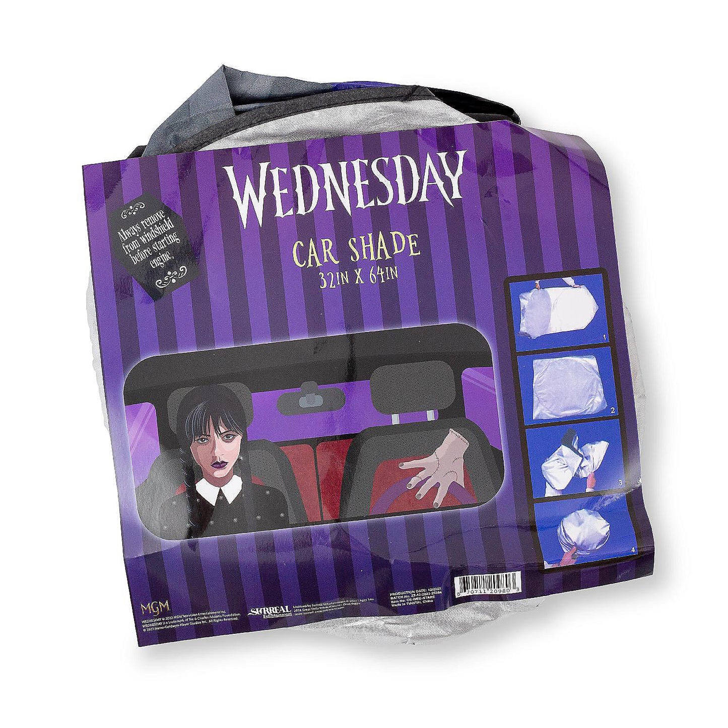 Addams Family Wednesday And Thing Sunshade For Car Windshield 64 x 32 Inches | USA Decoration®