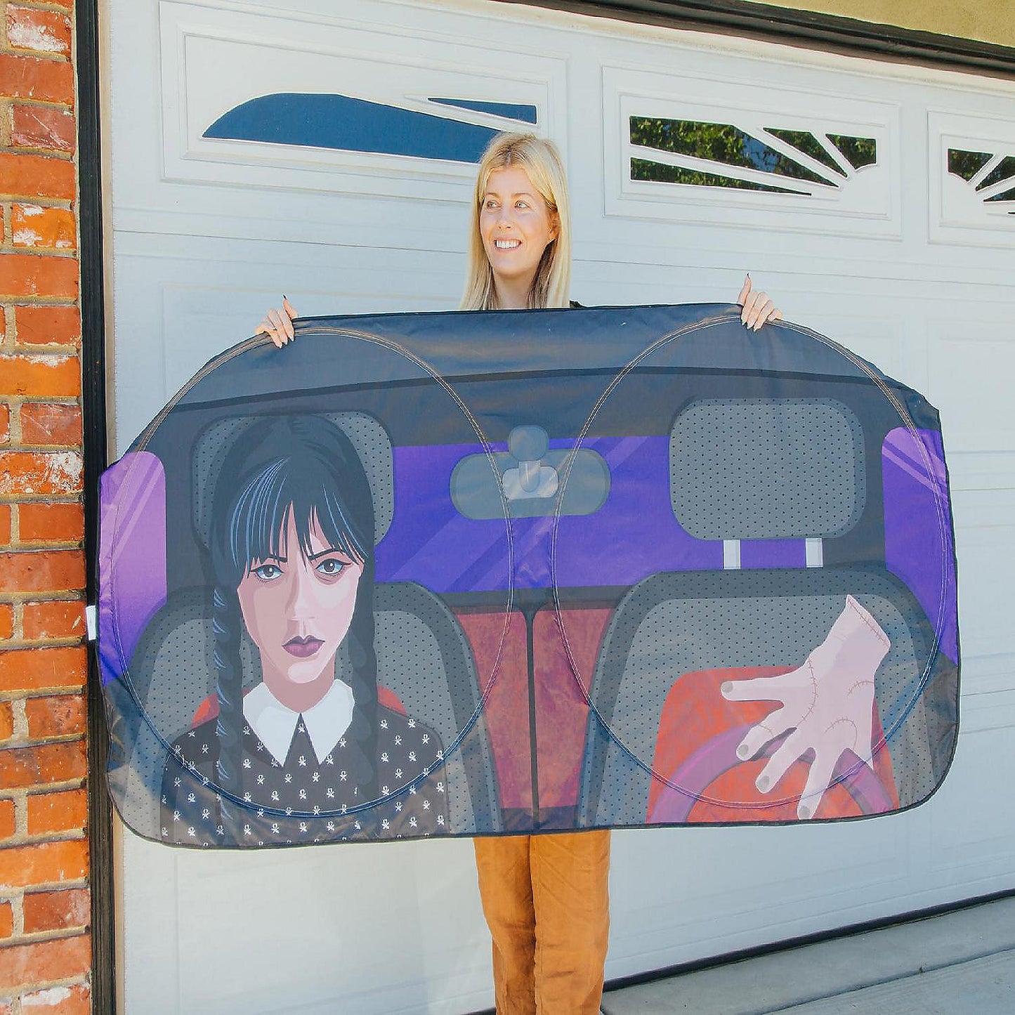 Addams Family Wednesday And Thing Sunshade For Car Windshield 64 x 32 Inches | USA Decoration®
