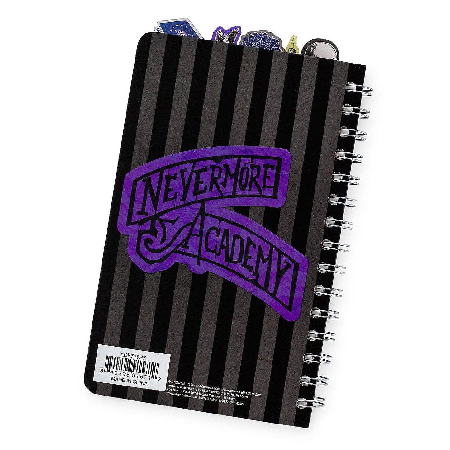 Addams Family Wednesday Nevermore Academy 5-Tab Spiral Notebook With 75 Sheets | USA Decoration®