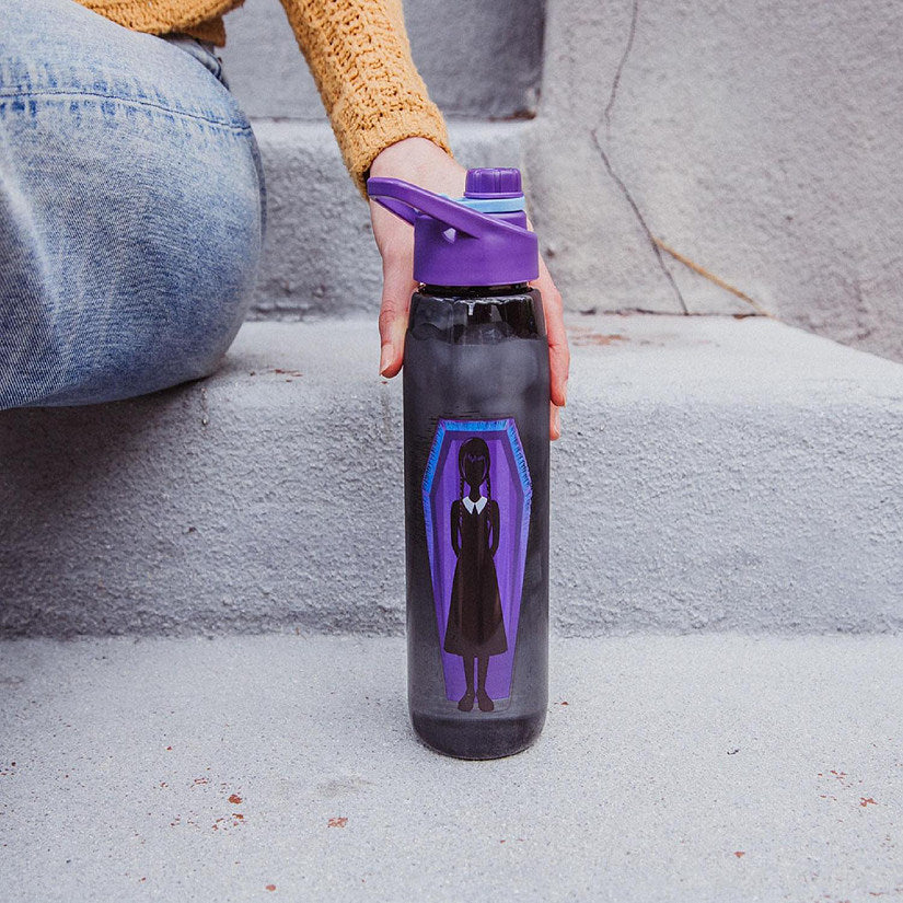 Addams Family "What Would Wednesday Do?" Water Bottle With Screw-Top Lid