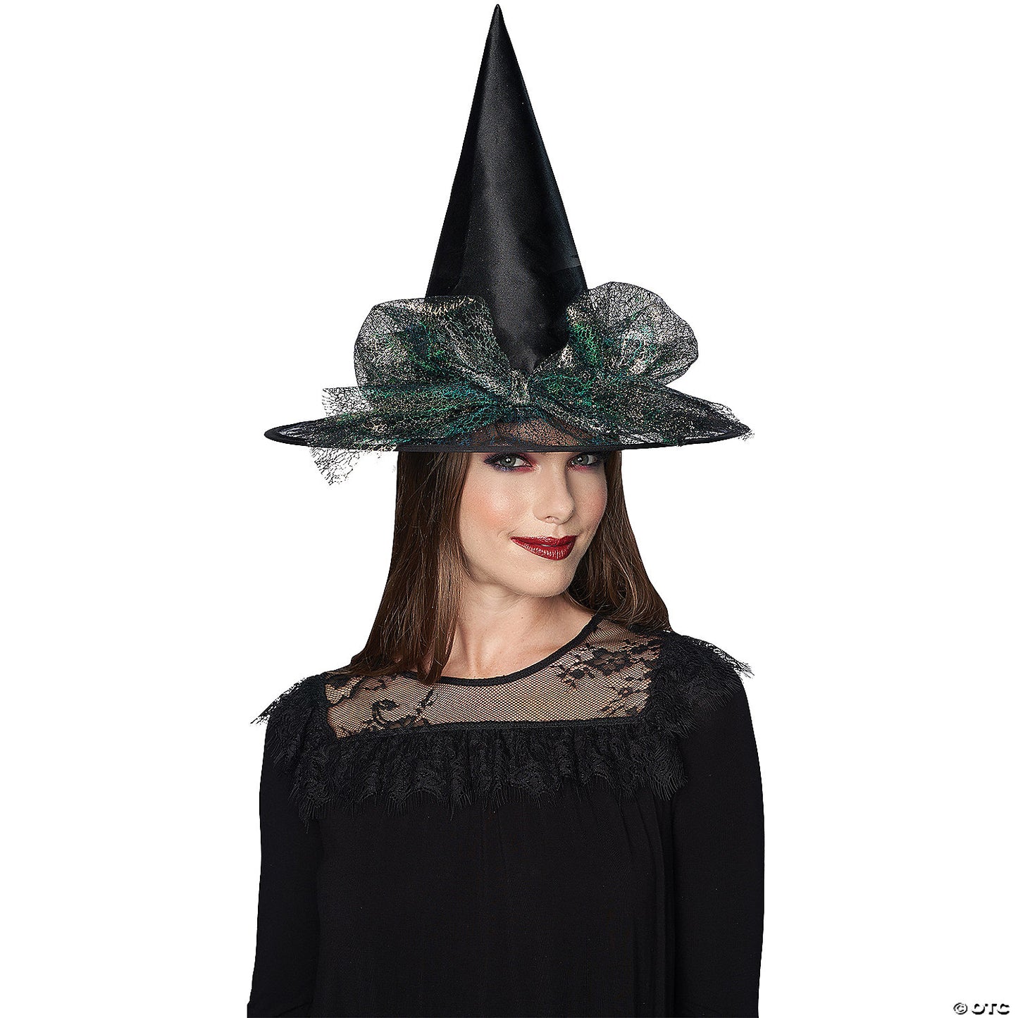 Adults Black Witch Hat with Tulle Bow | USA Decoration®