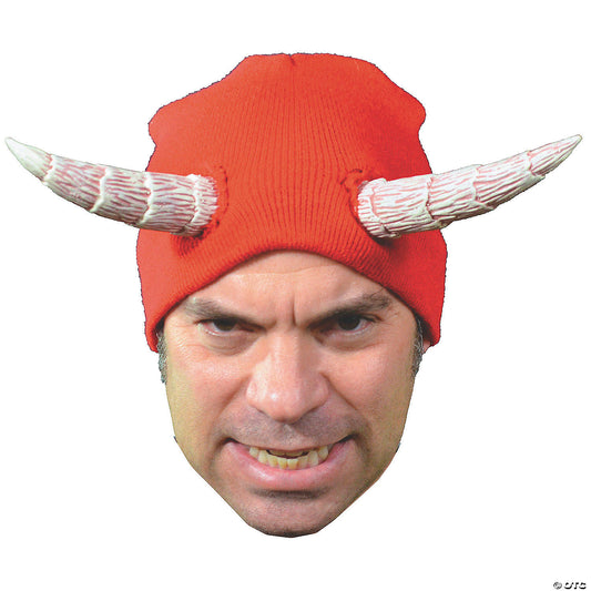 Adults Devil's Cap Red Knit Hat with Horns - One Size | USA Decoration®
