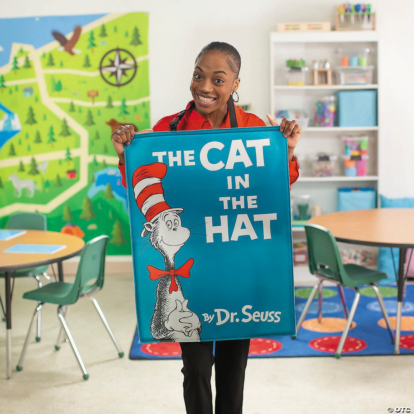 Adults QUIK CHANGE™ Dr. Seuss™ The Cat in the Hat™ Book Cover Costume - One Size | USA Decoration®