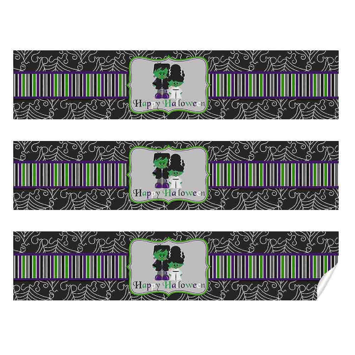 AmandaCreation Frankenstein and Bride Water Bottle Wrappers 20pc. | USA Decoration®