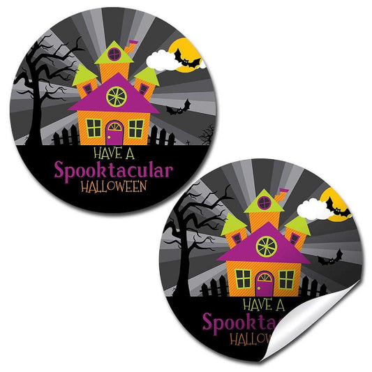 AmandaCreation Neon Haunted House Envelope Seals 40pc. | USA Decoration®