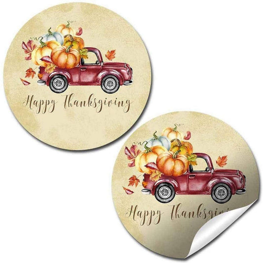 AmandaCreation Truck with Pumpkins Envelope Seals 40pc. | USA Decoration®