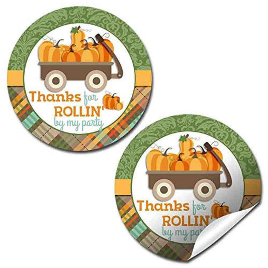 AmandaCreation Wagon Full of Pumpkins Envelope Seals 40pc. | USA Decoration®