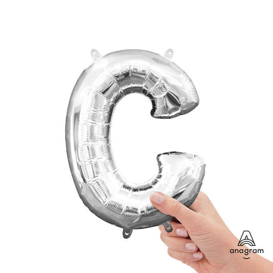 16 inch LETTER C - ANAGRAM - SILVER (AIR-FILL ONLY) | USA Decoration®