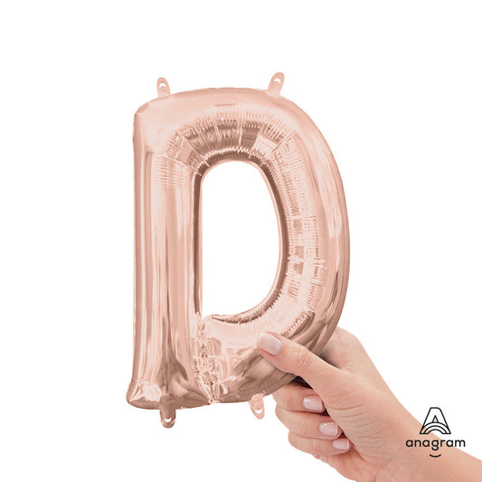 16 inch LETTER D - ANAGRAM - ROSE GOLD (AIR-FILL ONLY) | USA Decoration®