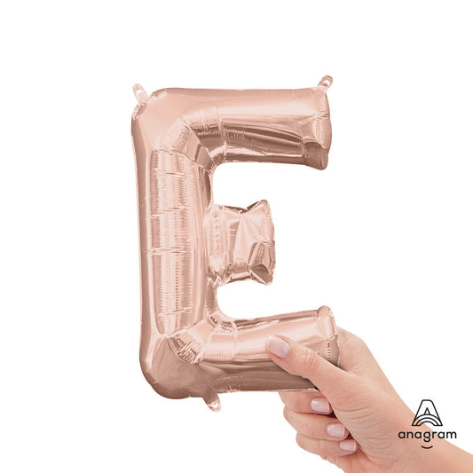 16 inch LETTER E - ANAGRAM - ROSE GOLD (AIR-FILL ONLY) | USA Decoration®