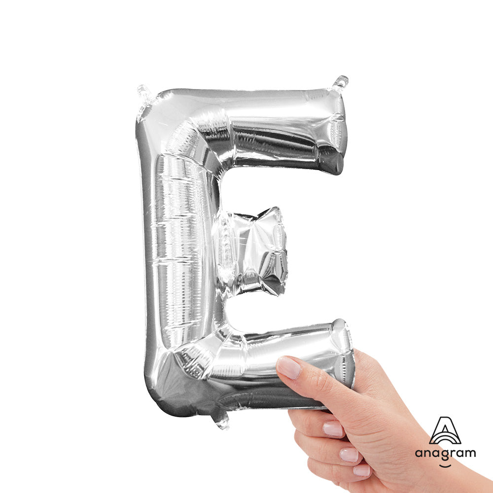 16 inch LETTER E - ANAGRAM - SILVER (AIR-FILL ONLY) | USA Decoration®