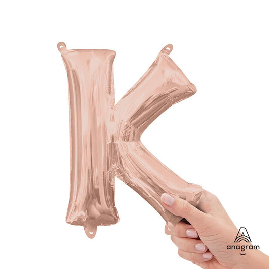 16 inch LETTER K - ANAGRAM - ROSE GOLD (AIR-FILL ONLY) | USA Decoration®
