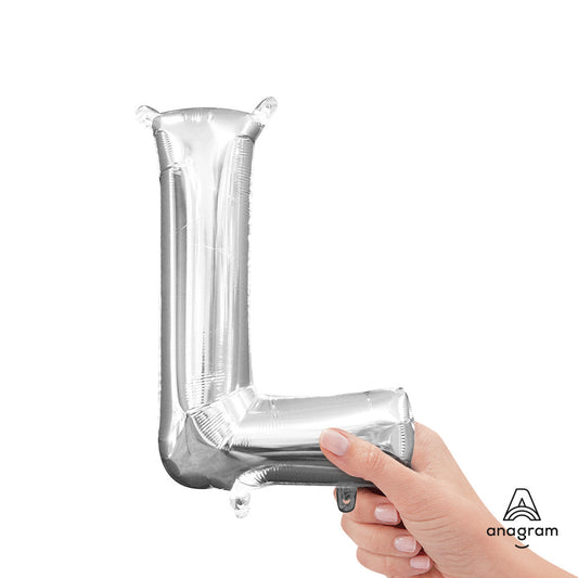 16 inch LETTER L - ANAGRAM - SILVER (AIR-FILL ONLY) | USA Decoration®