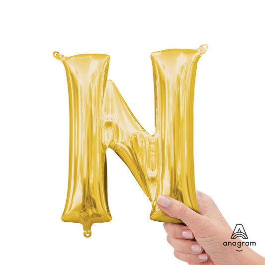 16 inch LETTER N - ANAGRAM - GOLD (AIR-FILL ONLY) | USA Decoration®