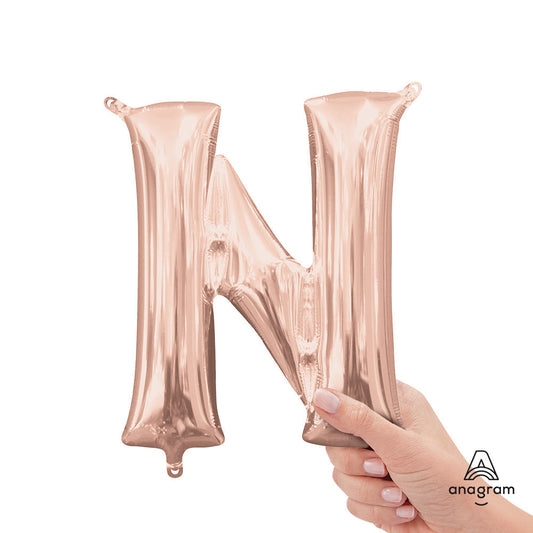 16 inch LETTER N - ANAGRAM - ROSE GOLD (AIR-FILL ONLY) | USA Decoration®